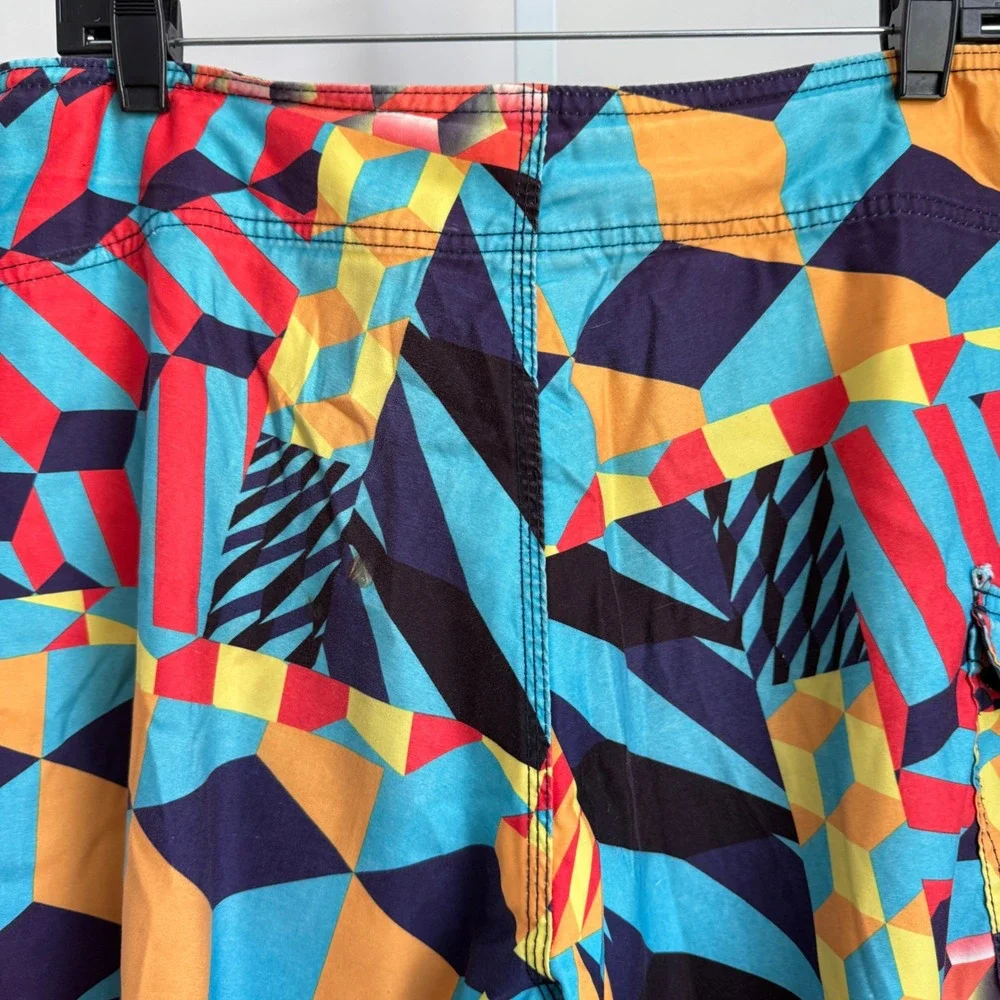 Reef Board Shorts Swim Trunks Geometric Multicolor Mens Size‎ 32